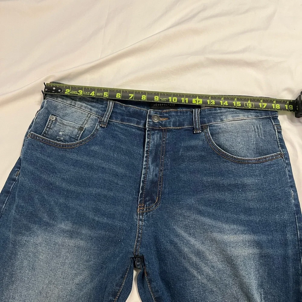 Aeropostale Distressed Dark Blue Denim Skinny Jeans sz 38 EUC